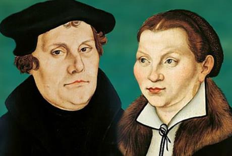 Мартин Лютер и жена Катарина