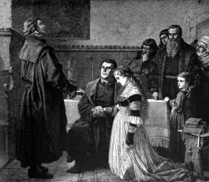 Лютер в 42 года женился на бывшей монахине Катарине фон Бора
