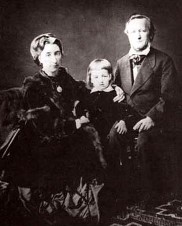Рихард Вагнер с последней женой Козимой и сыном Зигфридом
