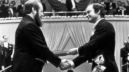 Солженицын на церемонии вручения Нобелевской премии, 1974 г.