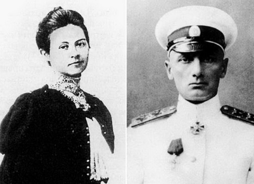Александр Колчак с первой женой Софьей